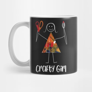 Funny Womens Crafty Girl Illustration Mug